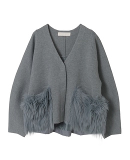 【MARILYN MOON/マリリンムーン】ファーポケットカーディガン