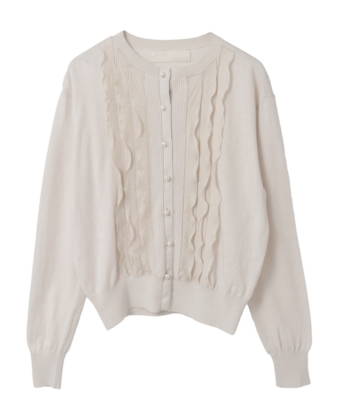 希少【マリリンムーン】メランジ柄/レースデザイン/ウール混ニットカーデ TIARA｜【MARILYN MOON/マリリンムーン】カーディガン | Rakuten