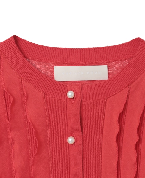 【MARILYN MOON/マリリンムーン】フリルカーディガン 詳細画像 レッド 3