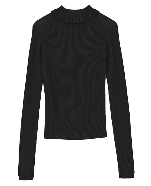 【Bilitis dix-sept ans/ビリティス・ディセッタン】Frill Collar Pullover 詳細画像 ブラック 2