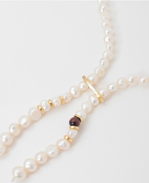 《別注》【EO/イオ】PEARL/RED TIGER EYE NECKLACE（ロング） 詳細画像 アイボリー 3
