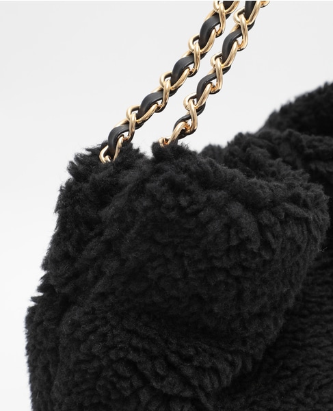 【VIOLAd'ORO/ヴィオラドーロ】ボアチェーンバッグ（V-8680） 詳細画像 ブラック 4