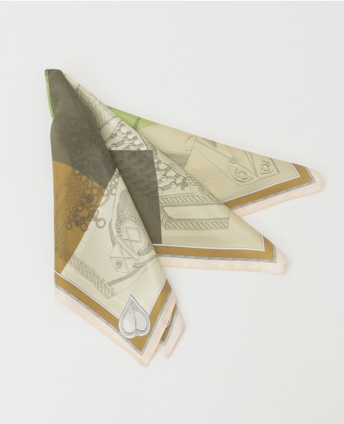 【AVALON/アバロン】カラーブロッキング馬具シルクスカーフ（28165） 詳細画像 ブラウン 1