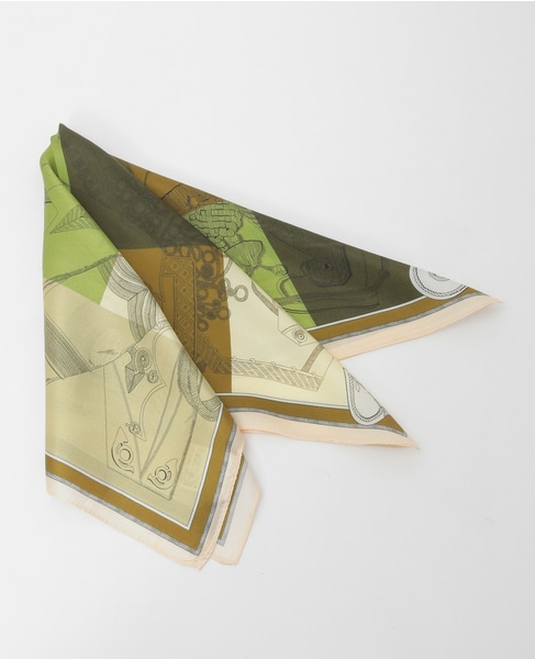 【AVALON/アバロン】カラーブロッキング馬具シルクスカーフ（28165） 詳細画像 ブラウン 6