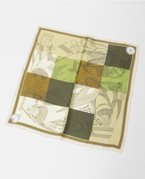 【AVALON/アバロン】カラーブロッキング馬具シルクスカーフ（28165） 詳細画像 ブラウン 7