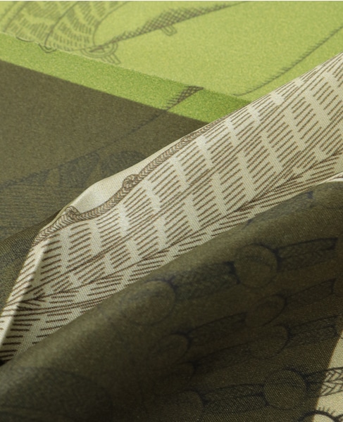 【AVALON/アバロン】カラーブロッキング馬具シルクスカーフ（28165） 詳細画像 ブラウン 8