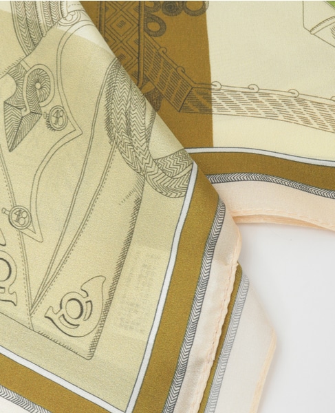 【AVALON/アバロン】カラーブロッキング馬具シルクスカーフ（28165） 詳細画像 ブラウン 9