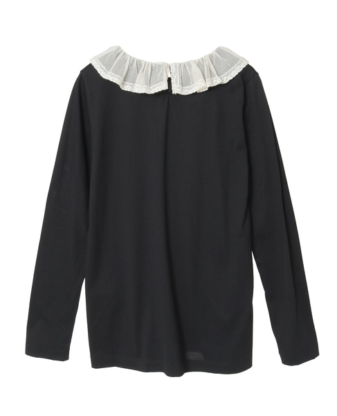【Bilitis dix-sept ans/ビリティス・ディセッタン】Tulle Collar Long T 詳細画像 ブラック 2
