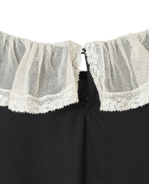 【Bilitis dix-sept ans/ビリティス・ディセッタン】Tulle Collar Long T 詳細画像 ブラック 6