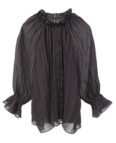 ランダムプリーツギャザーブラウス 詳細画像 チャコールグレー 1