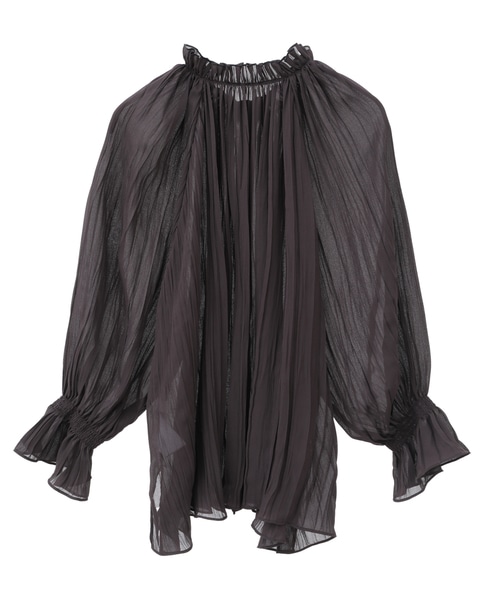 ランダムプリーツギャザーブラウス 詳細画像 チャコールグレー 2