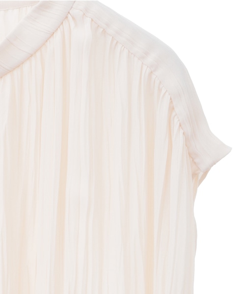 ランダムプリーツフレンチスリーブブラウス 詳細画像 アイボリー 14