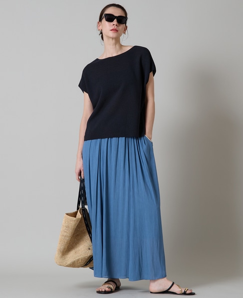 パネルフレアスカート 詳細画像 ブルー 2