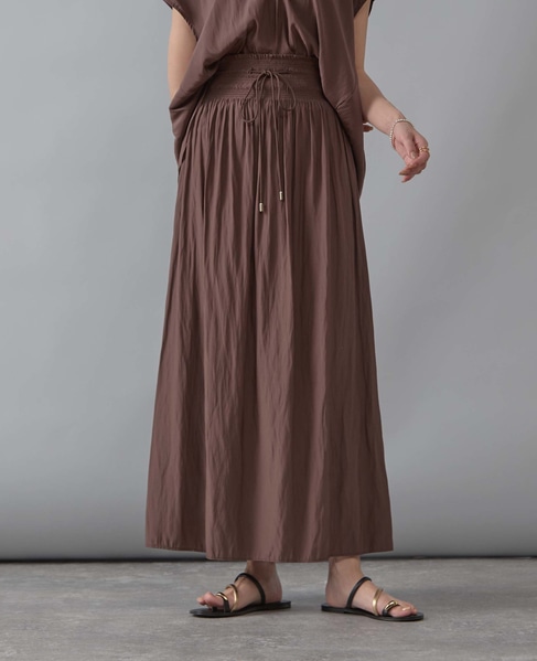 シャーリングナロースカート 詳細画像 ブラウン 1