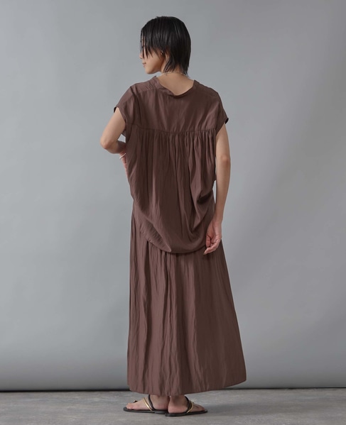 シャーリングナロースカート 詳細画像 ブラウン 5