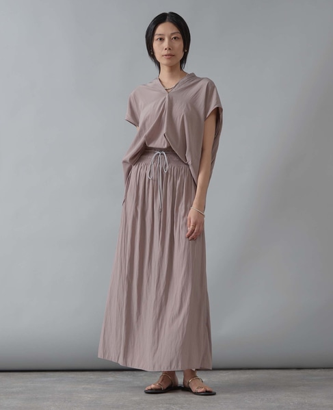 シャーリングナロースカート 詳細画像 グレージュ 3