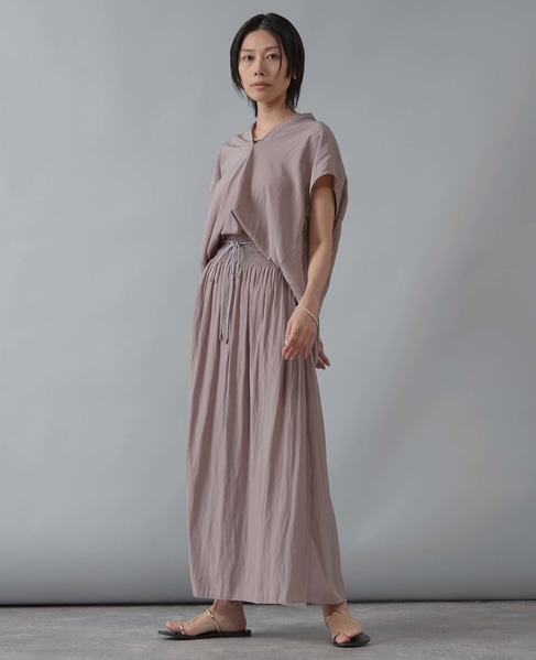 シャーリングナロースカート 詳細画像 グレージュ 4