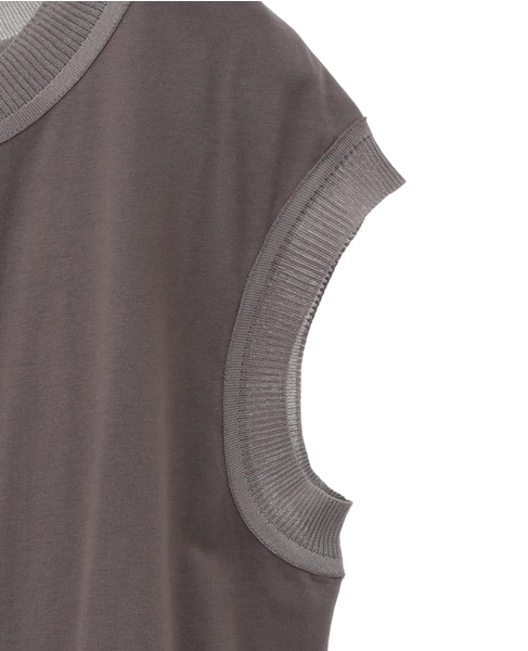 ニット×カットソーコンビトップス 詳細画像 モカ 10