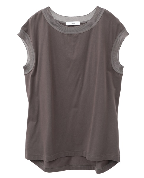 ニット×カットソーコンビトップス 詳細画像 モカ 7