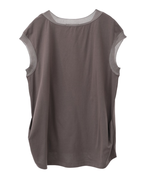 ニット×カットソーコンビトップス 詳細画像 モカ 8