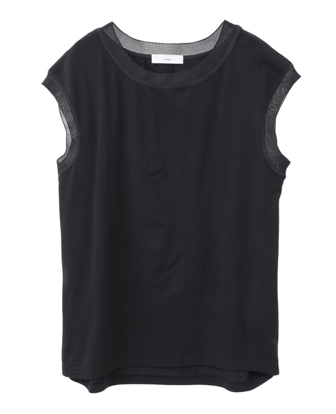 ニット×カットソーコンビトップス 詳細画像 ブラック 8