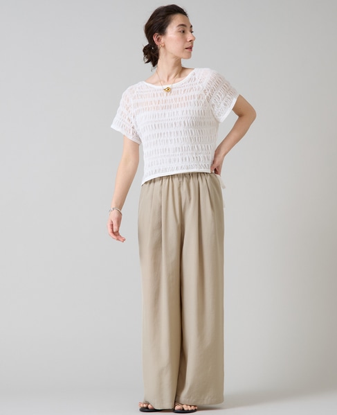 シャーリングレースニット 詳細画像 ホワイト 15