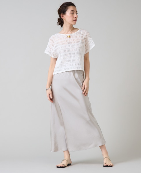 シャーリングレースニット 詳細画像 ホワイト 17