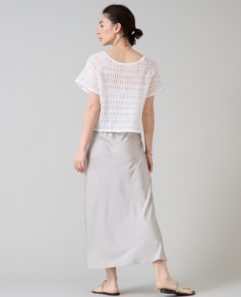 シャーリングレースニット 詳細画像 ホワイト 19