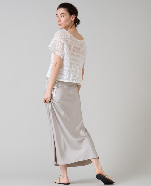 シャーリングレースニット 詳細画像 ホワイト 20