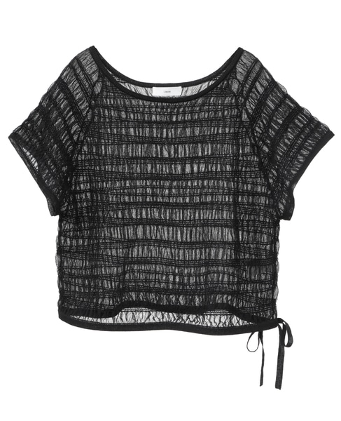 シャーリングレースニット 詳細画像 ブラック 6