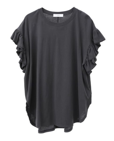 袖フリルノースリーブカットソー 詳細画像 チャコールグレー 1