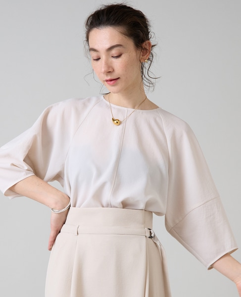 コクーンスリーブ切り替えブラウス 詳細画像 アイボリー 1