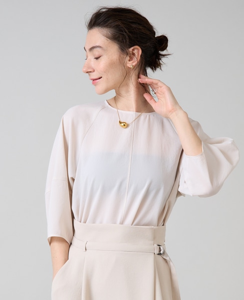 コクーンスリーブ切り替えブラウス 詳細画像 アイボリー 3