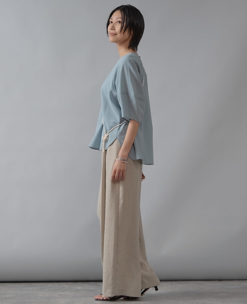 コクーンスリーブ切り替えブラウス 詳細画像 サックス 3