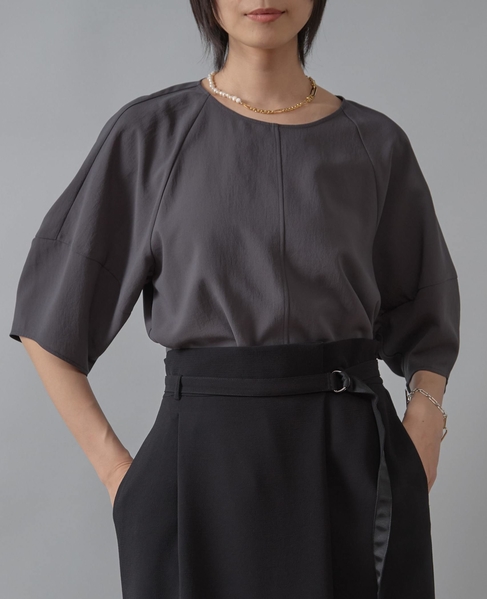 コクーンスリーブ切り替えブラウス 詳細画像 スミクロ 1