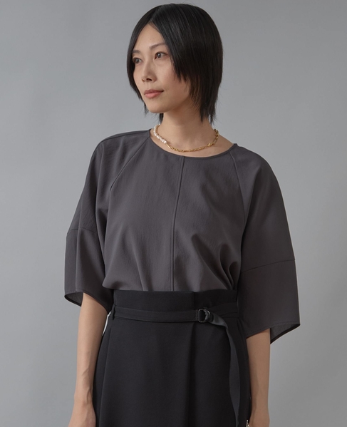 コクーンスリーブ切り替えブラウス 詳細画像 スミクロ 2