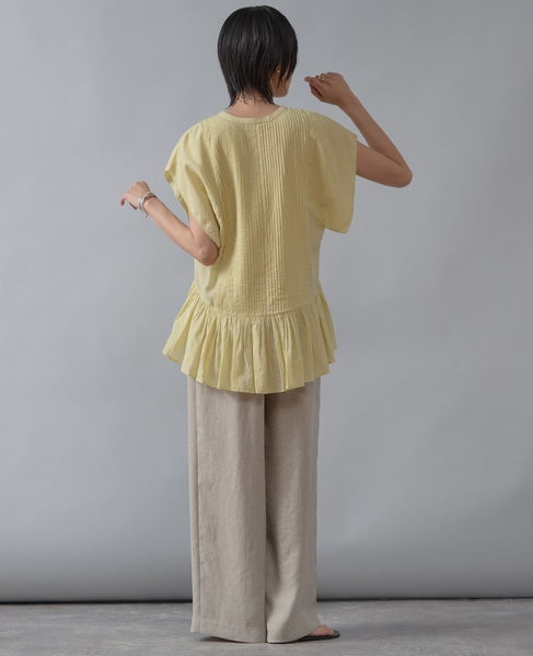 【インド生産】ピンタックブラウス 詳細画像 イエロー 14