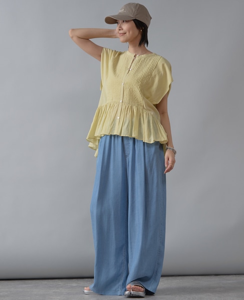 【インド生産】ピンタックブラウス 詳細画像 イエロー 18