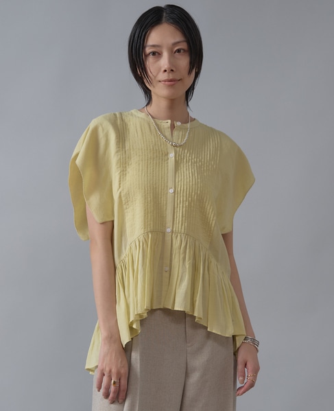 【インド生産】ピンタックブラウス 詳細画像 イエロー 2
