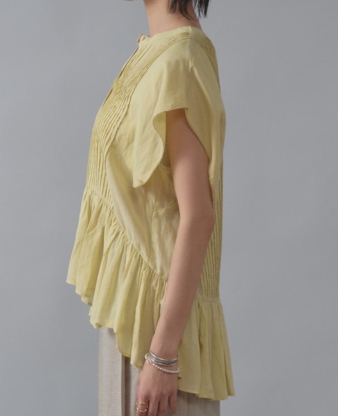 【インド生産】ピンタックブラウス 詳細画像 イエロー 20