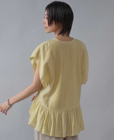 【インド生産】ピンタックブラウス 詳細画像 イエロー 22