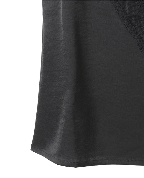 レース×サテンコンビキャミソール 詳細画像 ブラック 11