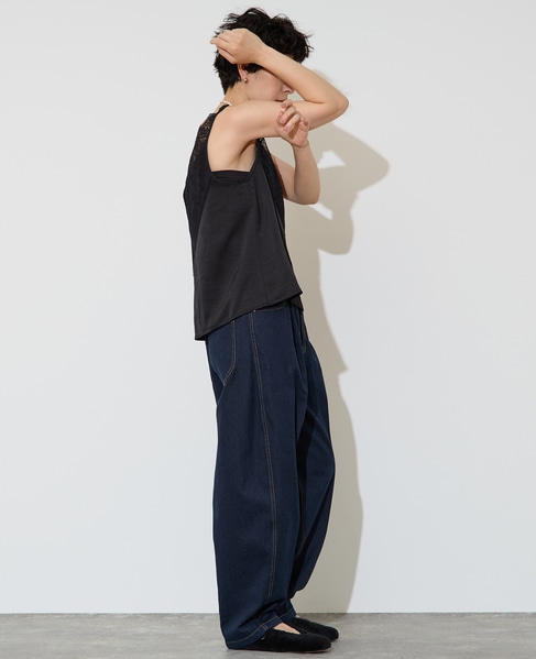 レース×サテンコンビキャミソール 詳細画像 ブラック 6