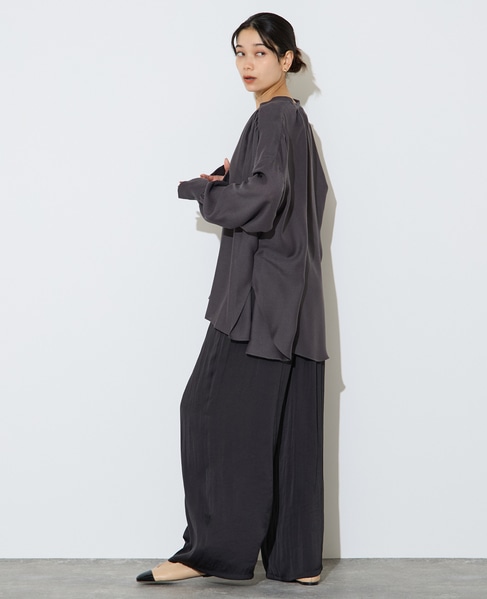 ギャザーオーバーブラウス 詳細画像 チャコールグレー 6