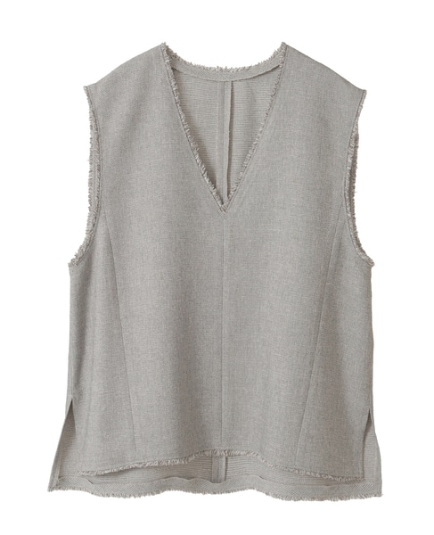 Vネックフリンジベスト 詳細画像 杢グレー 15