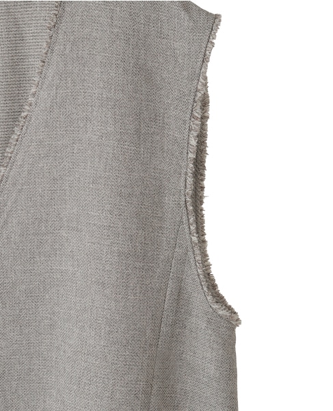 Vネックフリンジベスト 詳細画像 杢グレー 18