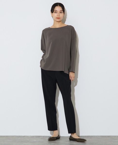 【定番】ダブルクロスワイドシルエットブラウス 詳細画像 チャコール 2