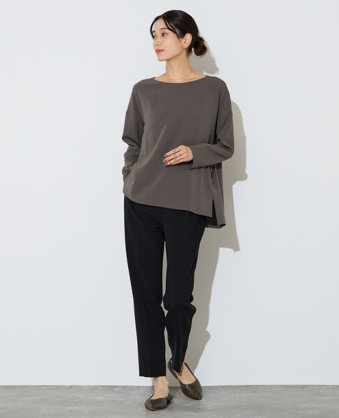 【定番】ダブルクロスワイドシルエットブラウス 詳細画像 チャコール 3