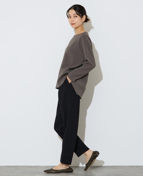【定番】ダブルクロスワイドシルエットブラウス 詳細画像 チャコール 6