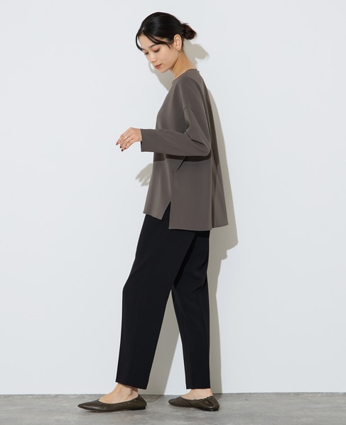 【定番】ダブルクロスワイドシルエットブラウス 詳細画像 チャコール 7